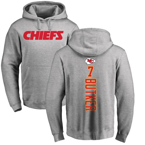 Men Kansas City Chiefs #7 Butker Harrison Ash Backer Pullover Hoodie->kansas city chiefs->NFL Jersey